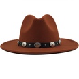 new style metal belt retro solid color top hat jazz hatpicture28