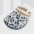 Version corenne du chapeau de protection solaire en paille imprim lopard chapeau haut de forme videpicture13
