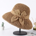 simple solid color bow straw hat small edge fisherman hatpicture11