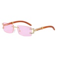 New Retro Imitation Wooden Leg Sunglasses Fashion Frameless Diamond Sunglassespicture13