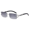 New Retro Imitation Wooden Leg Sunglasses Fashion Frameless Diamond Sunglassespicture16