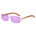 New Retro Imitation Wooden Leg Sunglasses Fashion Frameless Diamond Sunglassespicture17