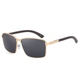 New Square Sunglasses Mens Fashion Metal Wood Grain Leg Sunglassespicture11