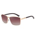 New Square Sunglasses Mens Fashion Metal Wood Grain Leg Sunglassespicture12