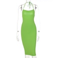 new spring and summer fashion sexy halter neck open back solid color slim fit hip dress wholesalepicture11