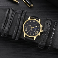 Mode-Trend-Kalender-schwarze goldene kreative Uhr-Quarz-Uhr