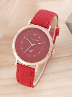 Solid Color Ladies Casual Digital Small Dial Round Creative Watch Quartz Watch