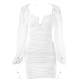 fashion sexy Vneck skirt spring and summer new gauze longsleeved openback dresspicture12