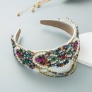 Baroque Gorgeous Tassel Inlaid Colorful Diamond Wide Headbandpicture12