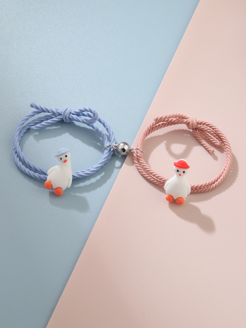 2022 new love you duck magnet attracts couples head rope bracelet dualuse pair of cute duck bracelets