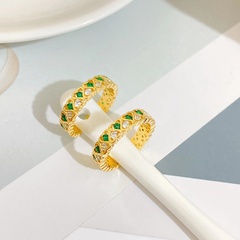 Neuer offener Ring aus 18 Karat Gold mit herzförmigem, diamantbesetztem Zirkon, verkupfert