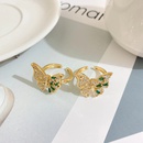 fashion new copperplated 18k gold butterfly full diamond zircon open ringpicture9