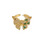 fashion new copperplated 18k gold butterfly full diamond zircon open ringpicture10