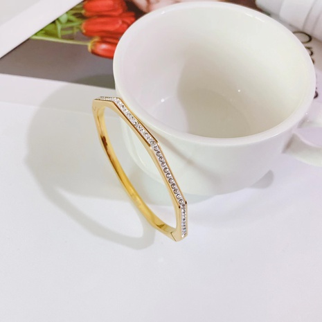 Fashion simple new titanium steel diamond bracelet full diamonds zircon inlaid NHDIP673658's discount tags