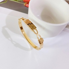 modisches neues Damenarmband aus Titanstahl 18 Karat Gold mit vierblättrigem Kleeblatt aus Edelstahl