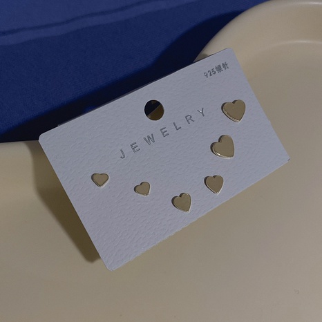 simple pearl earrings fashion copper heart-shaped stud earings set's discount tags