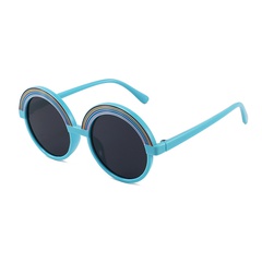 mode arc-en-ciel couleur cadre cercle lentille Protection UV lunettes de soleil pour enfants Vente en gros