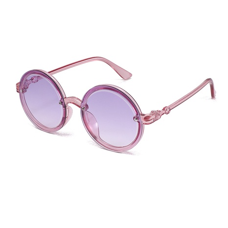 retro transparent gradient color circle lens children's sunglasses wholesale's discount tags