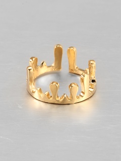 Personality temperament niche design ring female irregular water drop crown shape open ring index finger