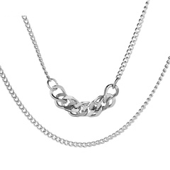 simple stitching double layer collarbone chain titanium steel necklace