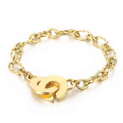fashion new stainless steel twisted stitching chain bracelet women NHKAU673823's discount tags
