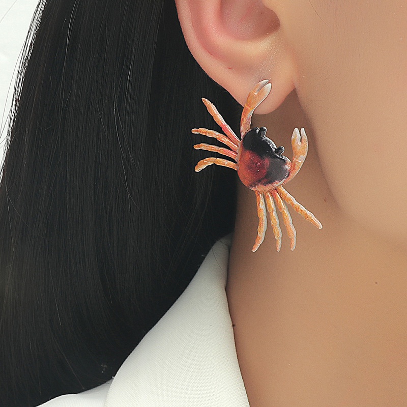 nouveau collier de crabe ensemble simple mignon animal oreille mtal goujon femme en gros