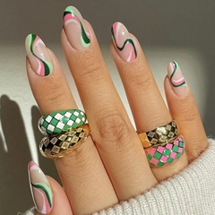 fashion square dripping oil geometric color index finger ring
