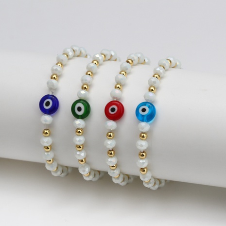 beads devil's eye female drop oil blue eye beach student copper bracelet wholesale NHJXI673950's discount tags