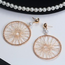 fashion mesh pearl retro braided metal large hoop earrings womenpicture10