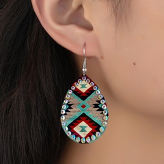 new retro exaggerated geometric pattern diamond drop alloy earrings jewelry wholesale