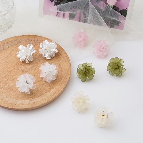boucles d'oreilles en acrylique transparent givré fleur de printemps et d'été's discount tags