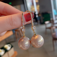 fashion red pearl bell inlaid rhinestone alloy drop earrings wholesale