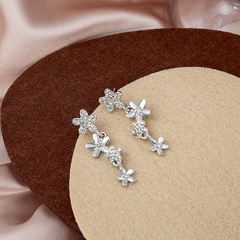 sweet sour forest flower one-piece jewelry micro-inlaid zircon alloy earrings