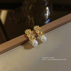 fashion pearl earrings retro diamond alloy drop earrings
