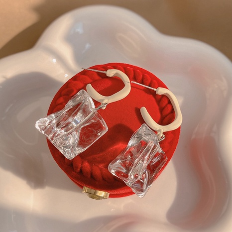 boucles d'oreilles en alliage géométrique acrylique transparent irrégulier de mode's discount tags