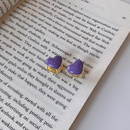 new blue purple ear buckle copper earrings drop oil sweet stud earringspicture9