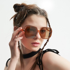 fashion sunglasses polygonal large frame square rivets sunglasses