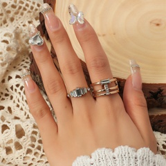 simple creative diamond exaggerated trend joint ring set