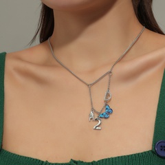 simple butterfly digital alphabet animal tassel necklace wholesale