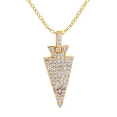 fashion new arrow pendant micro-inlaid zircon full zircon copper necklace wholesale