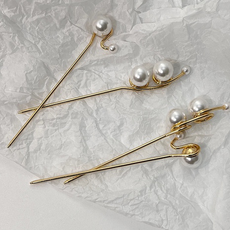 French daily accessories metal pearl hairpins simple's discount tags