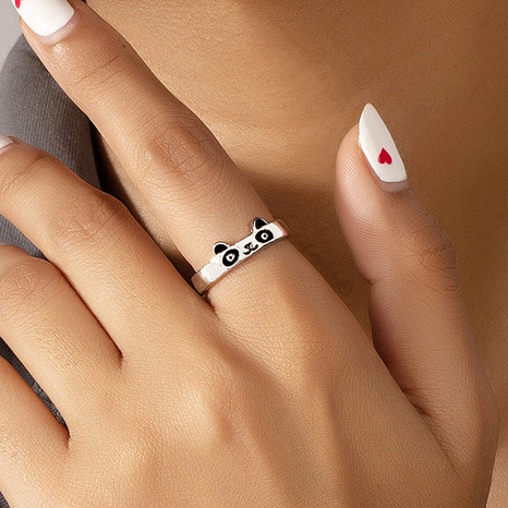 Open Panda Couple Ring Cute Cartoon Hand Jewelry Wholesale NHAI674260's discount tags