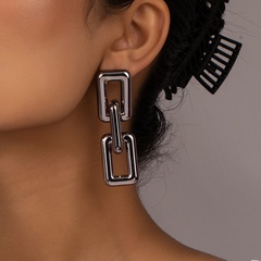 simple plain geometric long chain drop earrings wholesale