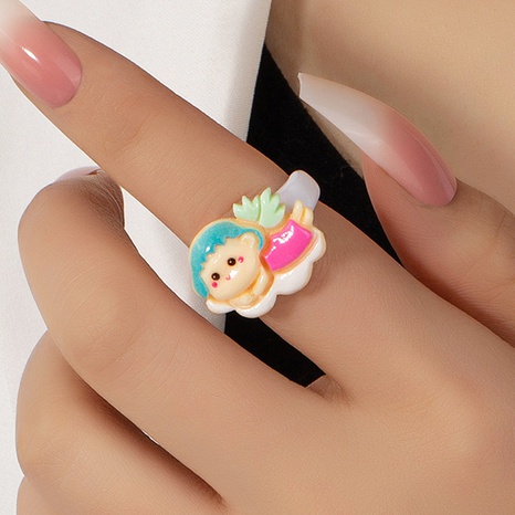 Korean cartoon angel acrylic cute index finger ring female wholesale  NHAI674311's discount tags