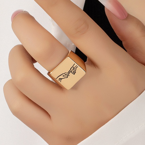 fashion gold totem ring retro ring female wholesale NHAI674315's discount tags