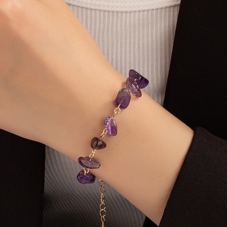 Amethyst Female Irregular Gravel Bracelet Student Hand Jewelry Gift NHAI674330's discount tags