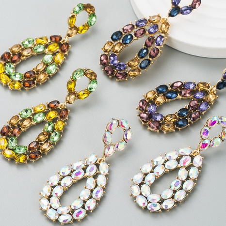 fashion big shiny geometric hollow alloy earrings wholesale's discount tags