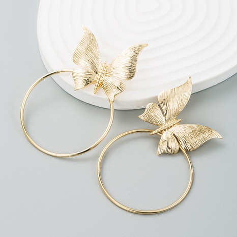 fashion alloy butterfly female minimalist wholesale earrings NHLN674363's discount tags