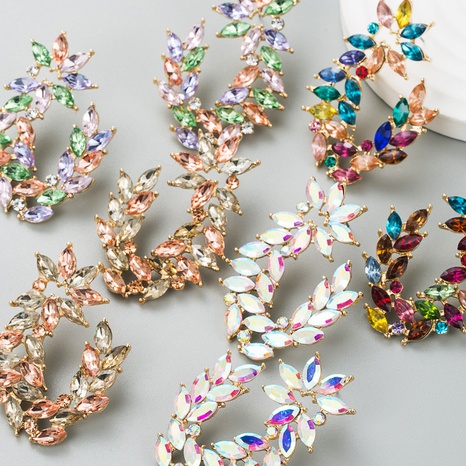 fashion alloy color diamond geometric women's earrings wholesale NHLN674369's discount tags