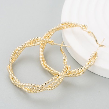 fashion alloy round three-layer chain women's simple earrings  NHLN674372's discount tags
